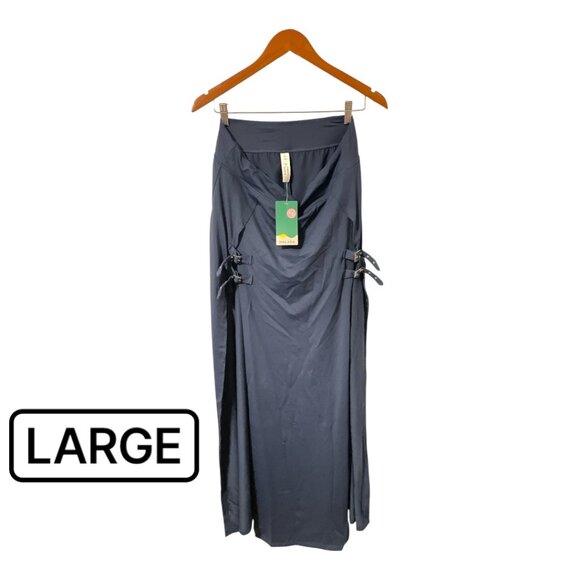 HALARA High Waisted Decorative Buckle 2-in-1 Maxi Casual Skirt - Picture 5 of 7